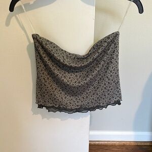 Floral Print Strapless Top